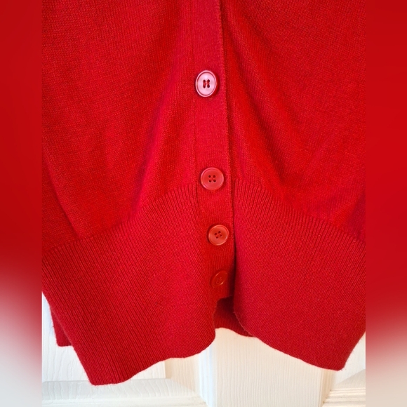 MODA International Red Knit Silk Cashmere Blend Cardigan Sweater Womens … - Picture 4 of 6